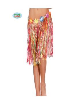 falda hawaiana flores 55 cms multicolor