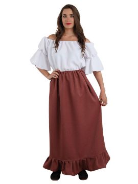 falda medieval granate para mujer talla 48