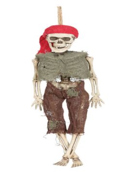 figura colgante de esqueleto pirata