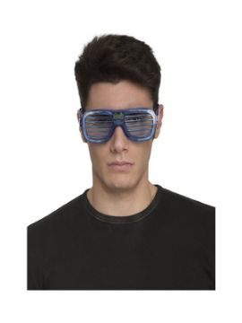 gafas de rejilla con luces azules