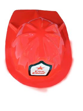 casco de bombero rojo plastico