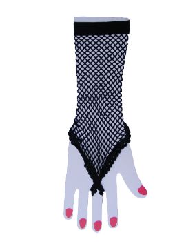 guantes de rejilla elastico negro 36 cm