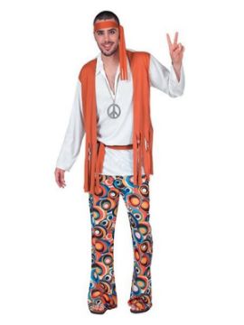 disfraz chico hippie chaleco para adulto