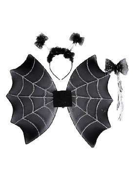 kit de araña infantil tiara varita y alas de 47x39 cm