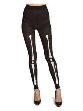 leggings negros de huesos esqueleto