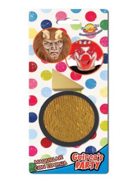 maquillaje oro con esponja