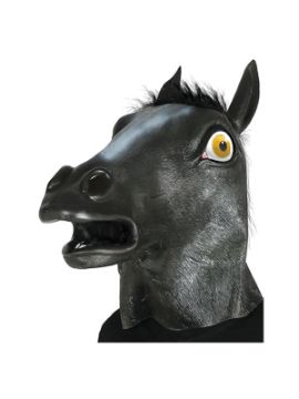 mascara de caballo negro latex