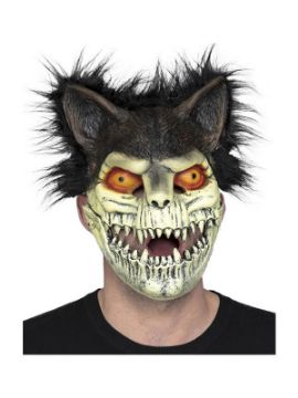 mascara de esqueleto de gato con orejas
