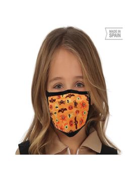 mascarilla de halloween naranja infantil