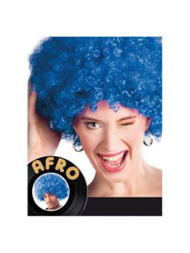 peluca afro gigante azul
