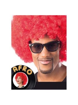 peluca afro gigante rojo