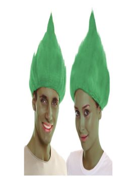 peluca de troll verde