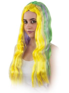 peluca larga hippie multicolor adulto