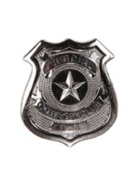 placa metal policia sheriff 6x5 cm