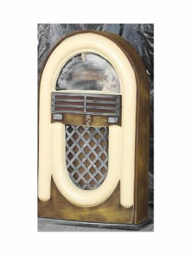 radio antigua con luz y sonido 21x33 cms