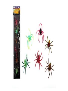 set arañas color 6 unidades halloween