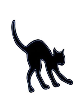 silueta de gato fluorescente 44x36 cm