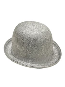 sombrero bombin plateado 58cm