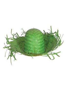 sombrero de espantapajaros paja verde