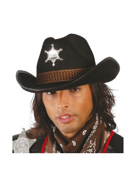 sombrero de sheriff negro adulto