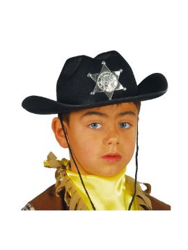 sombrero de sheriff negro infantil