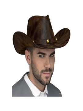 sombrero de vaquero efecto cuero