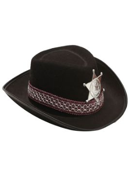 sombrero de vaquero para niños negro