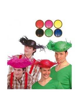 sombrero espantapajaros paja colores adulto