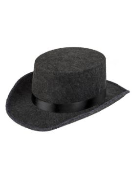 sombrero gris con cinta negra