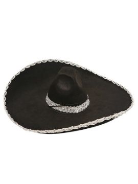 sombrero mejicano o mariachi negro fieltro adulto