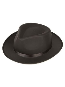 sombrero negro de ganster ajustable