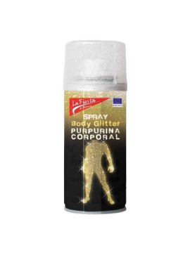 spray plata glitter para cuerpo