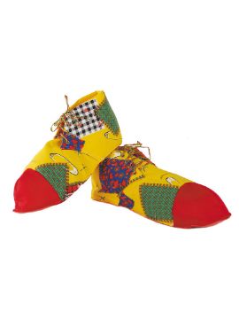 zapatos de payaso rojo y amarillos infantil